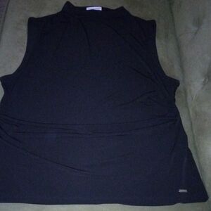 Calvin Klein Black Sleeveless Mock Neck Tank